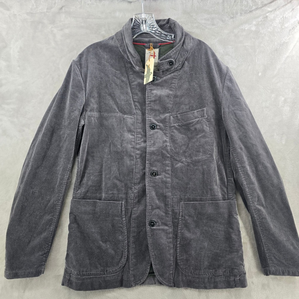 NWT Relwen Mens Medium Cord Trap Blazer Grey M205301 Corduroy Utility Jacket